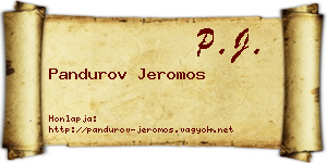 Pandurov Jeromos névjegykártya